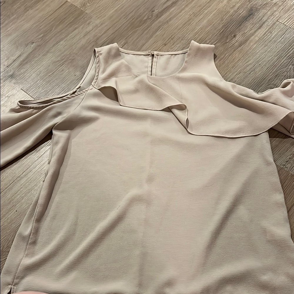 Elegant Cream Cold Shoulder Top